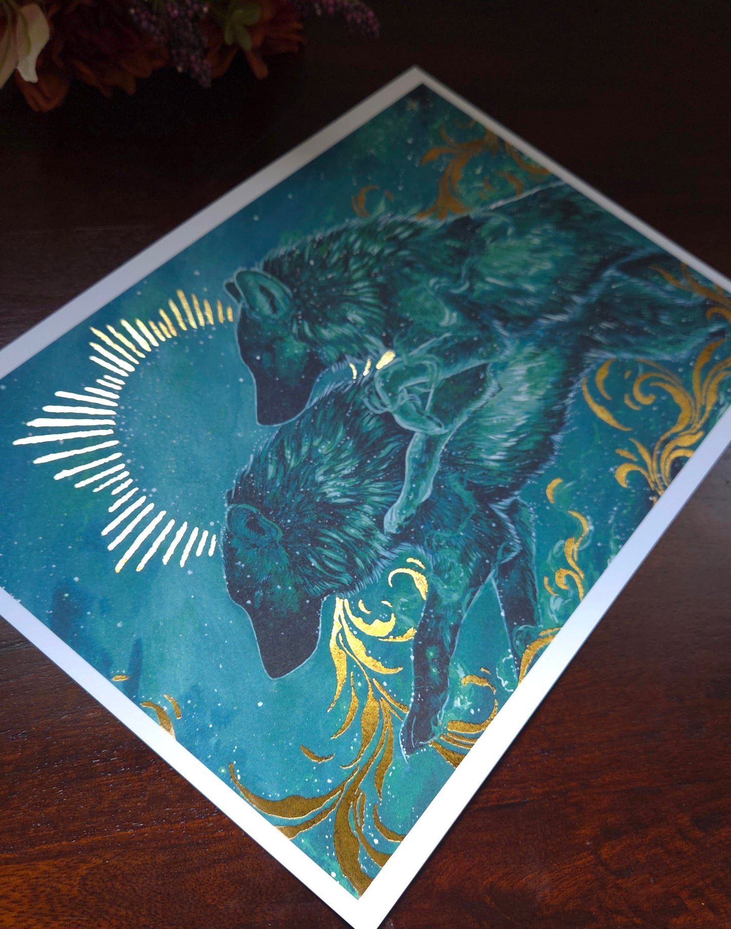 Aurora wolves Gold Foild print