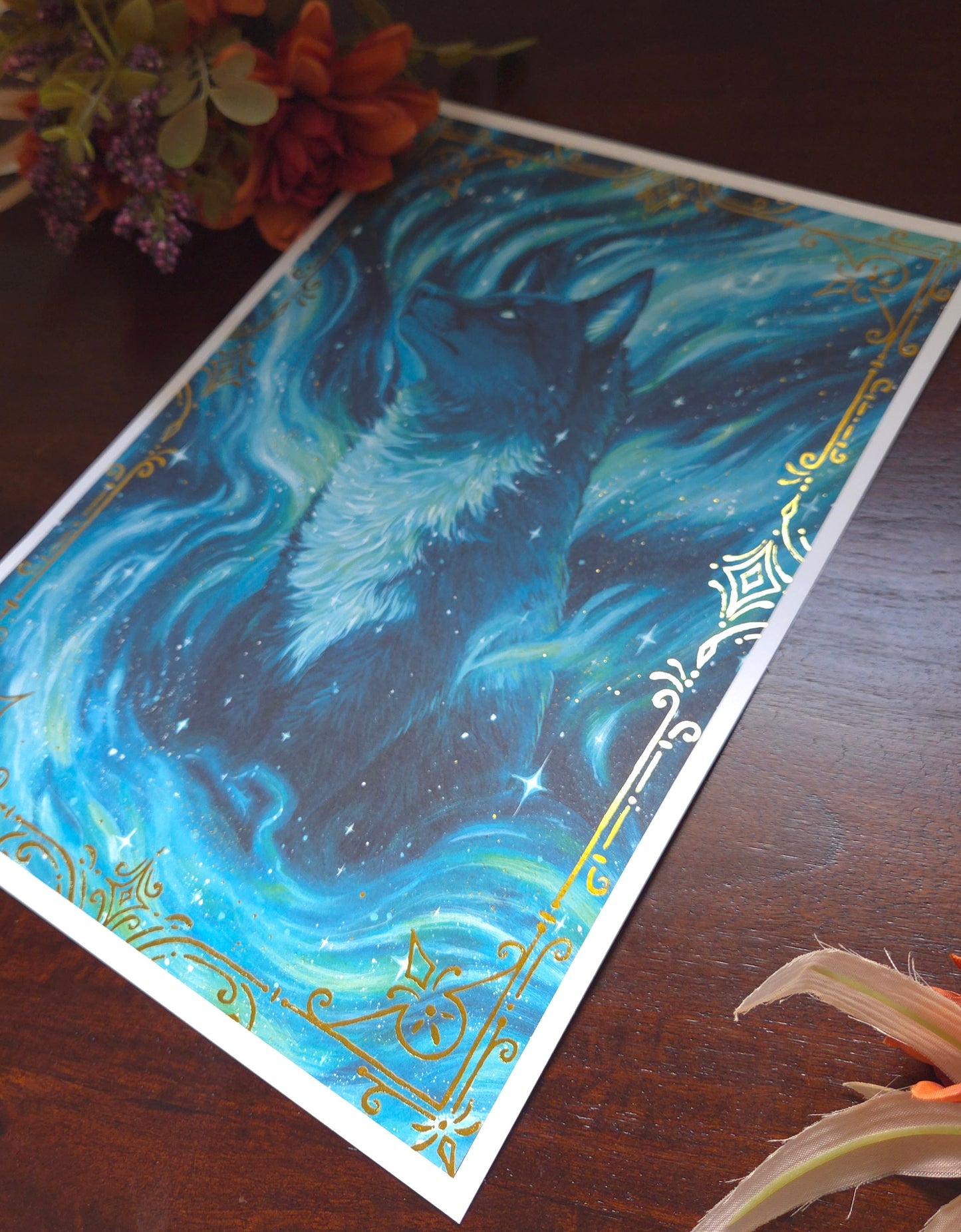 Aurora Fox Gold Foild print
