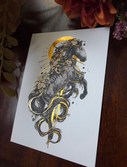 Kelpie A6 Gold foil print