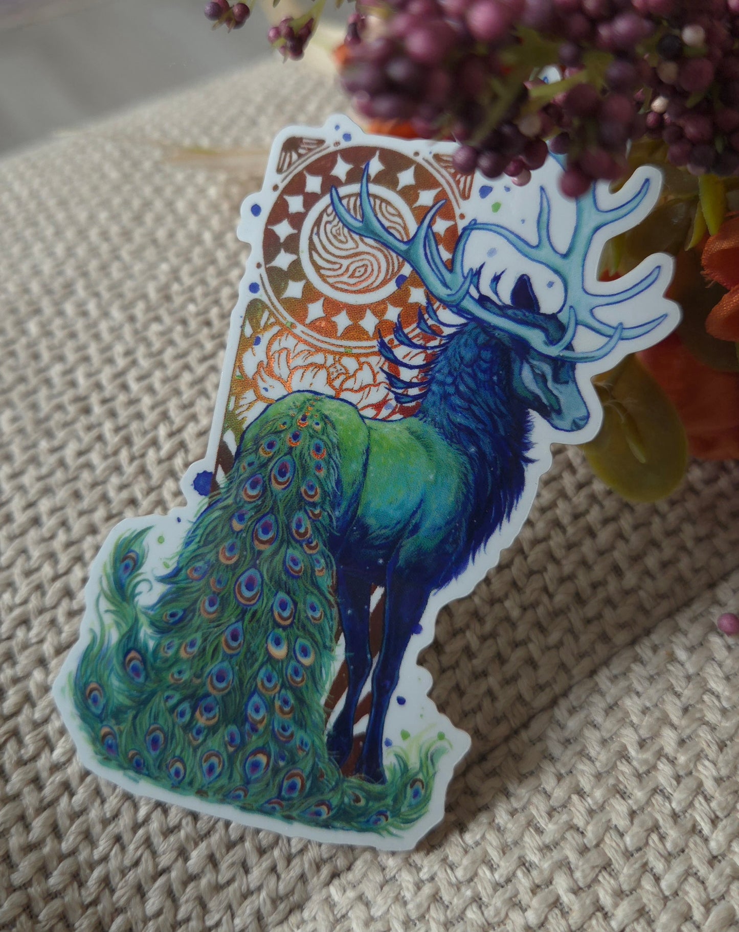 Peacock Deer sticker