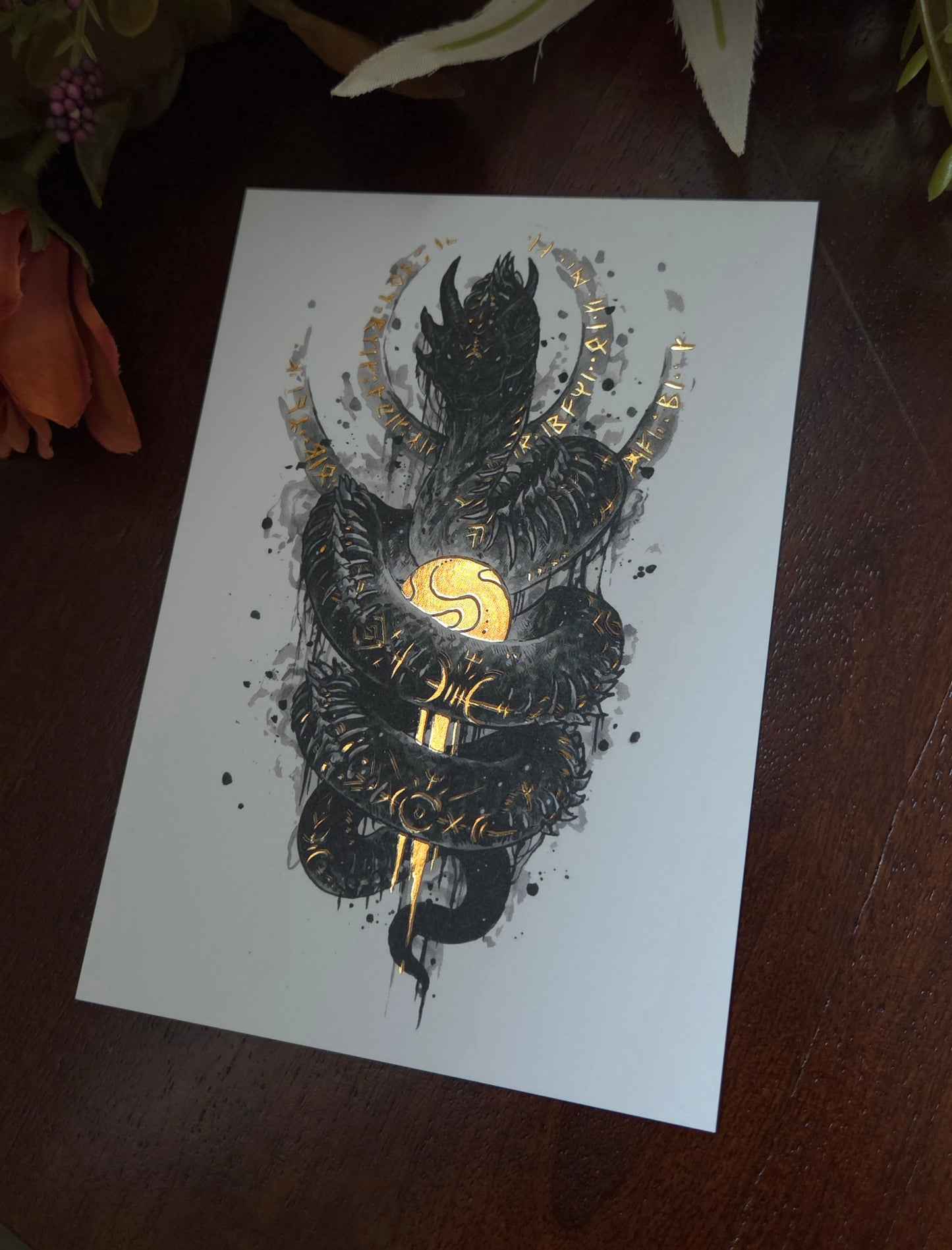 Jörmungandr A6 Gold foil print