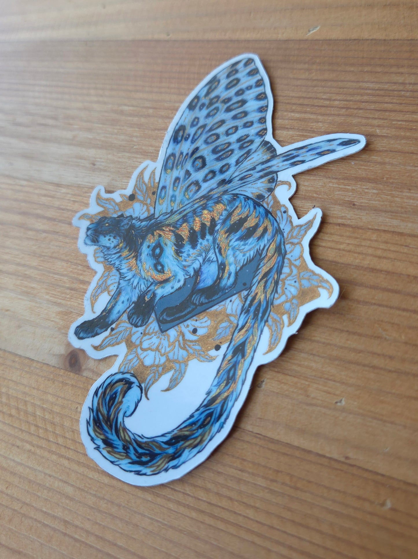 Snow Leopard + Leopard moth Sticker