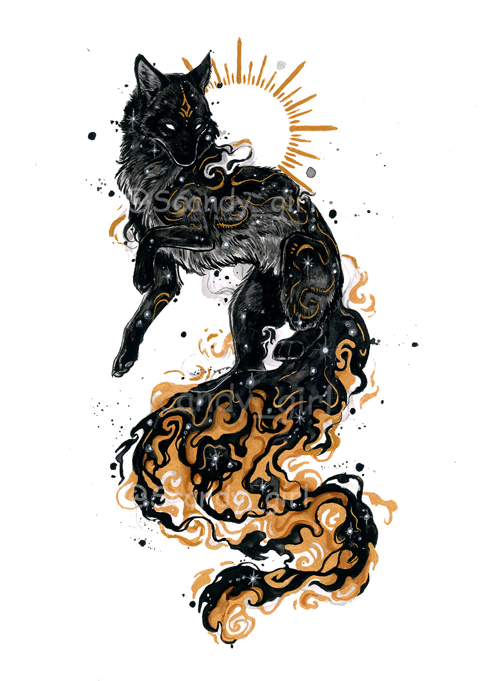 Mythtober Fox Fires Print