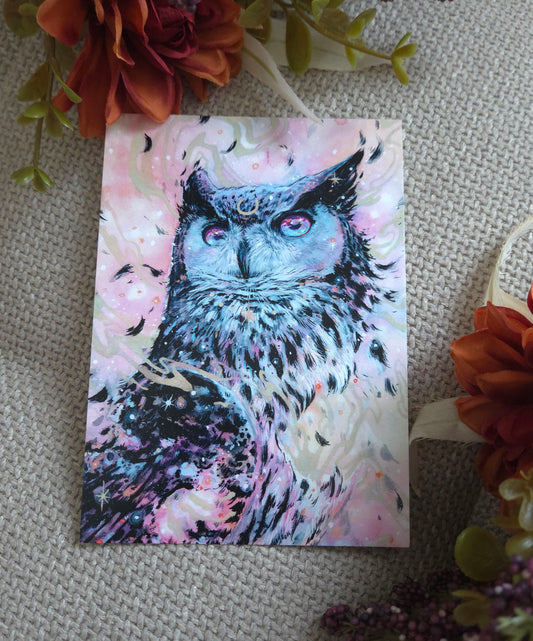 Swirly Owl Postcard