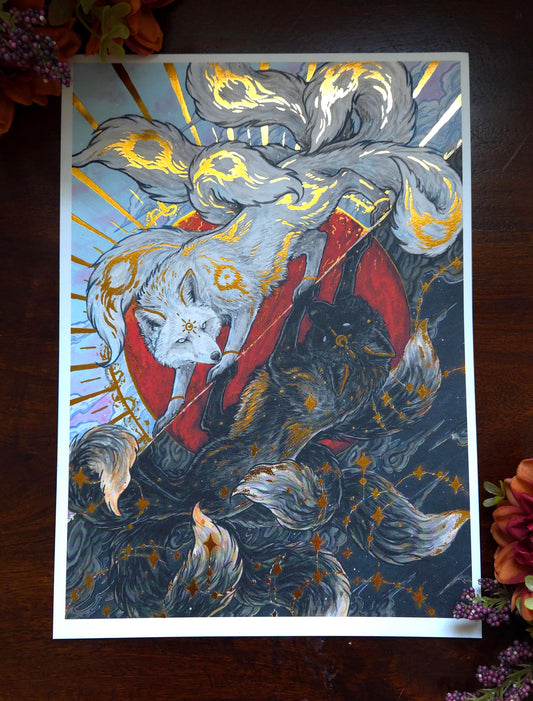 Ginko and Kinko Gold Foild print