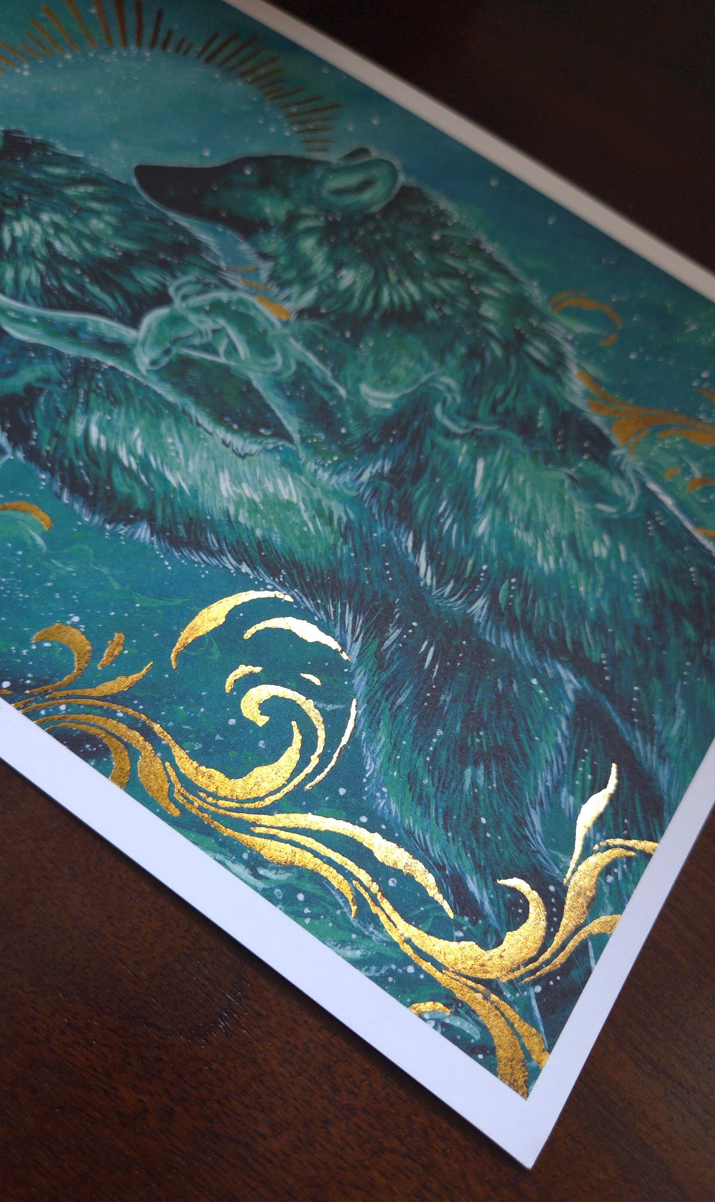 Aurora wolves Gold Foild print
