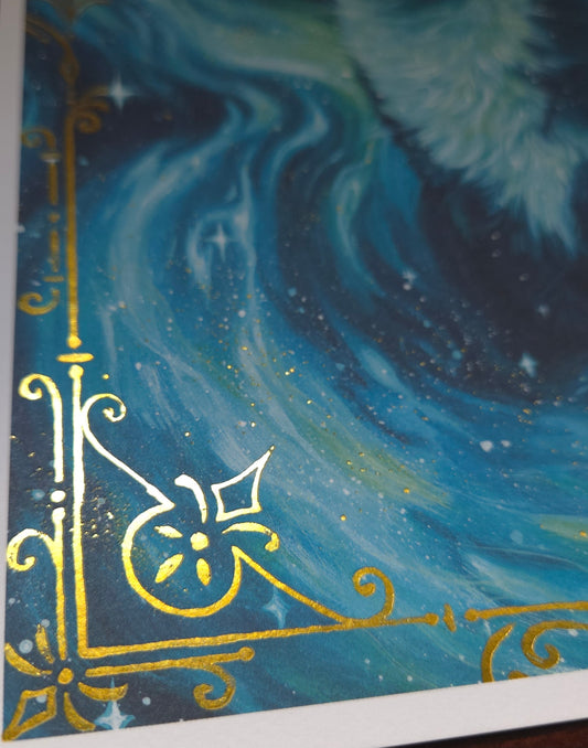 Aurora Fox Gold Foild print