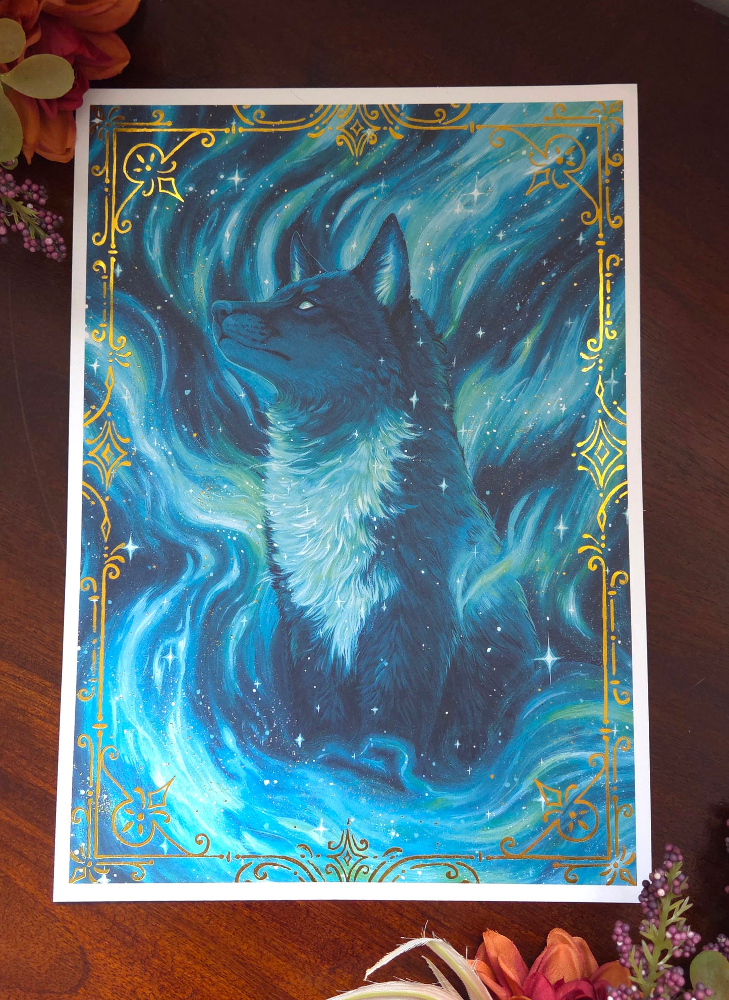 Aurora Fox Gold Foild print