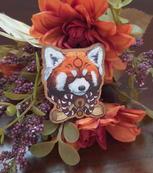 Red Panda Wooden Pin