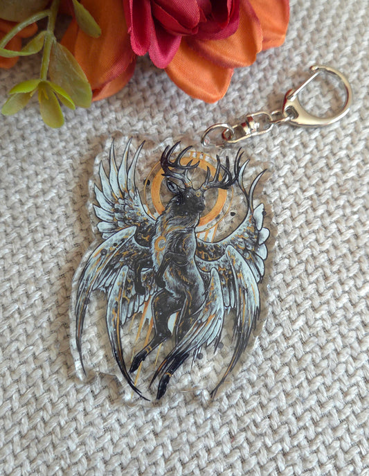 Six Winged Deer Keychain