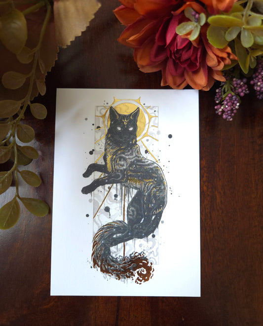 Bakeneko A6 Gold foil print