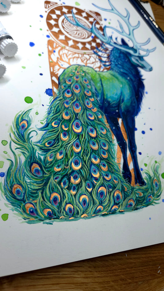 Peacock Deer ORIGINAL
