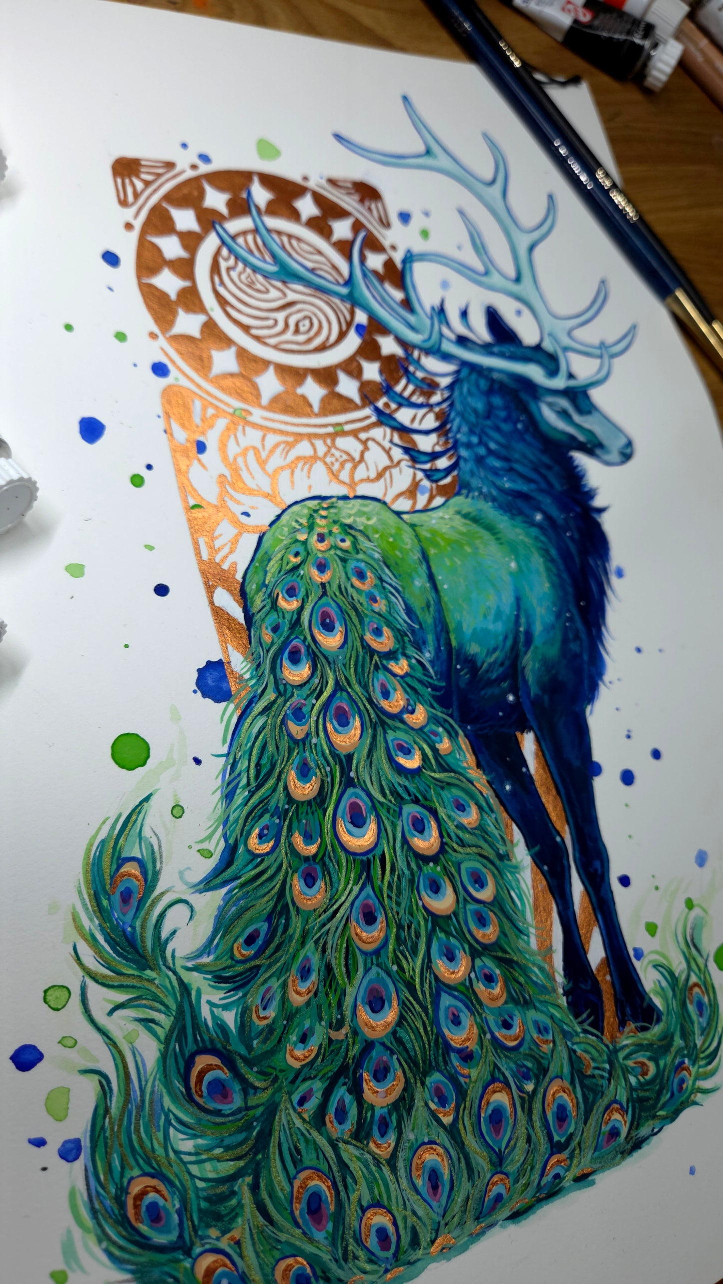 Peacock Deer ORIGINAL