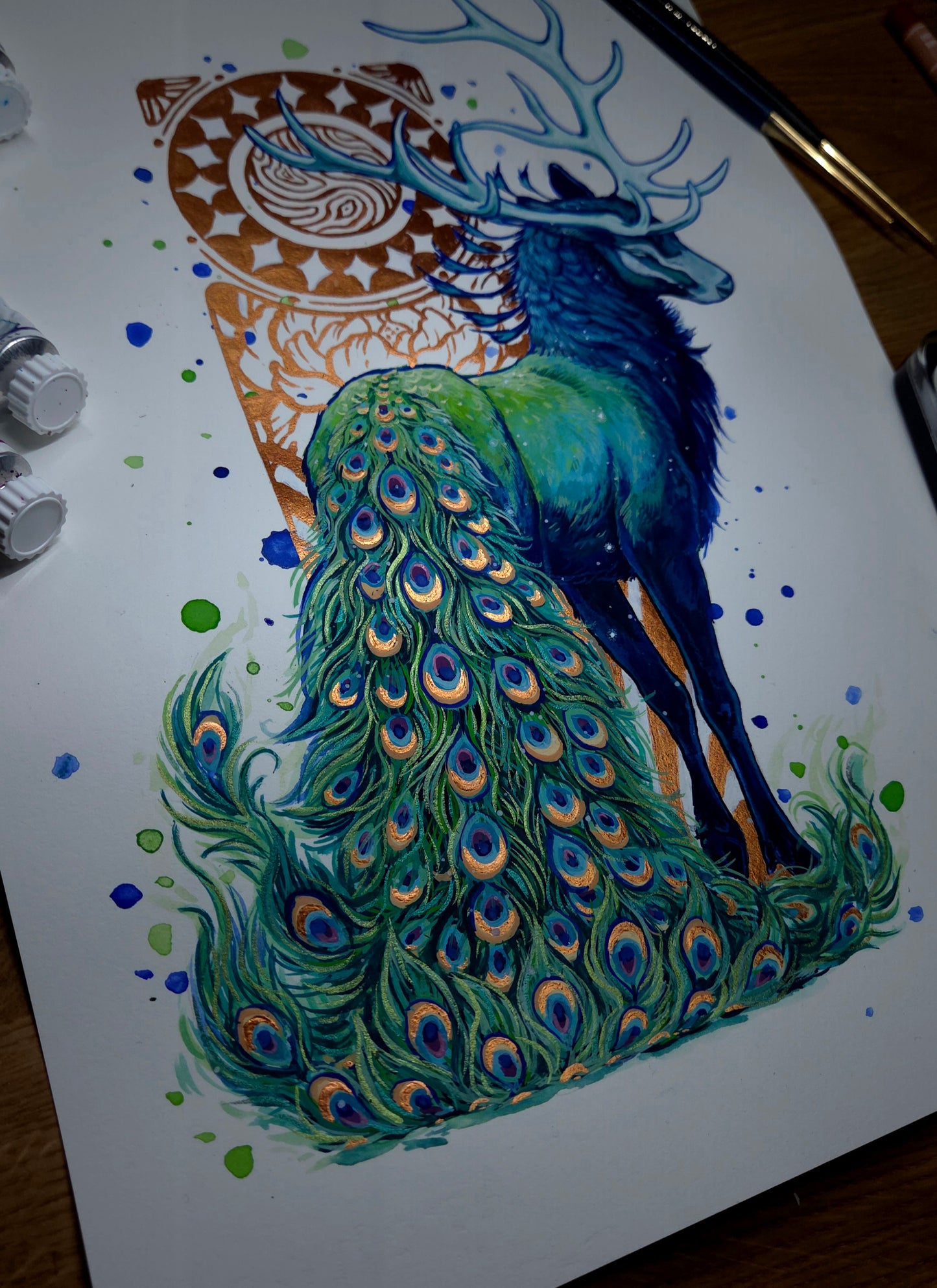 Peacock Deer ORIGINAL