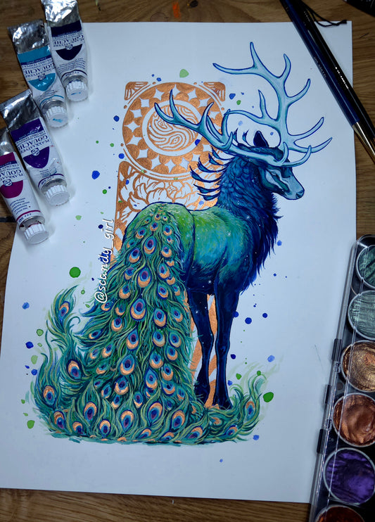 Peacock Deer ORIGINAL