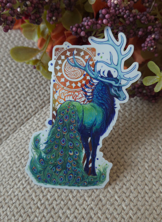 Peacock Deer sticker