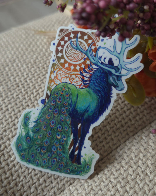 Peacock Deer sticker
