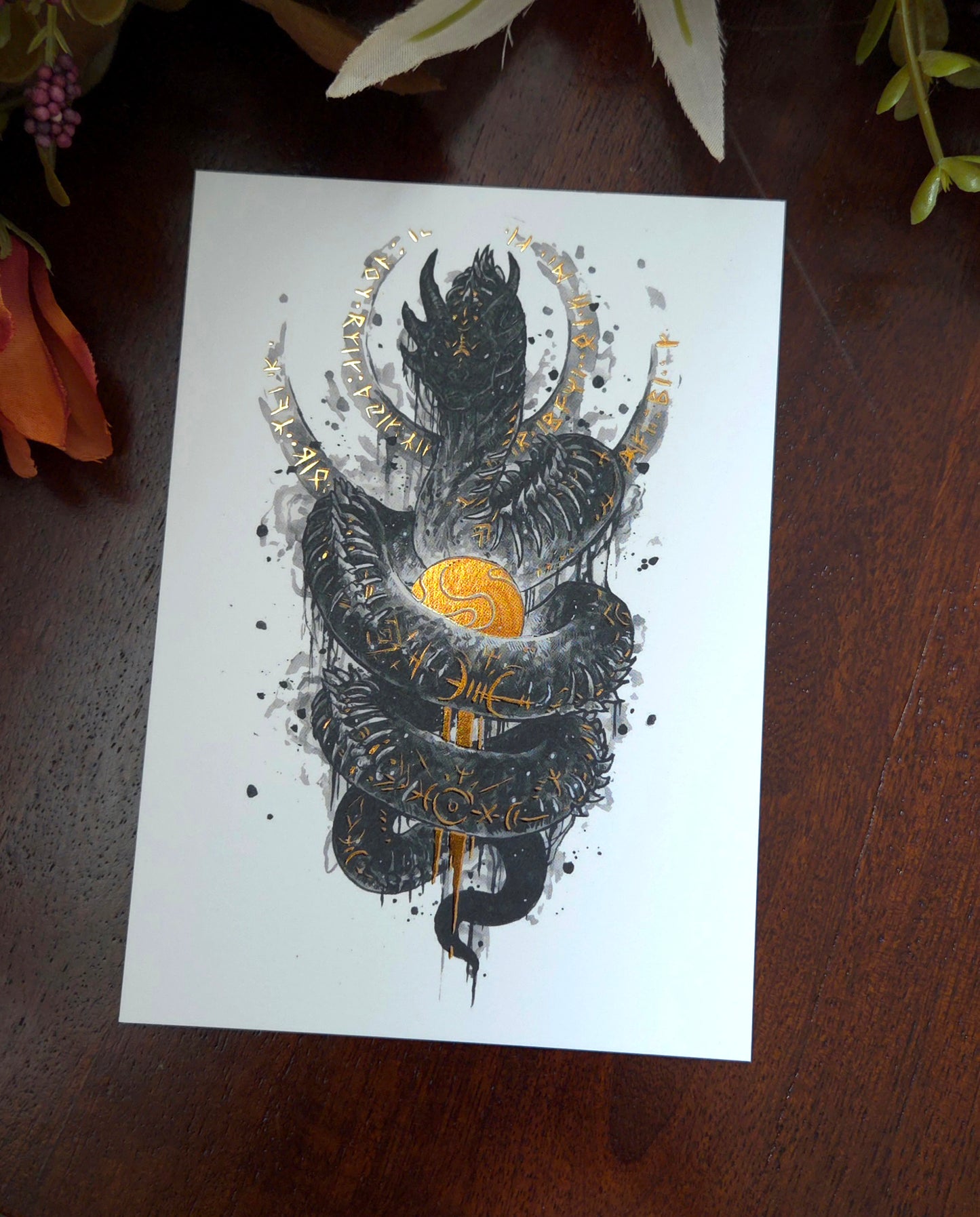 Jörmungandr A6 Gold foil print