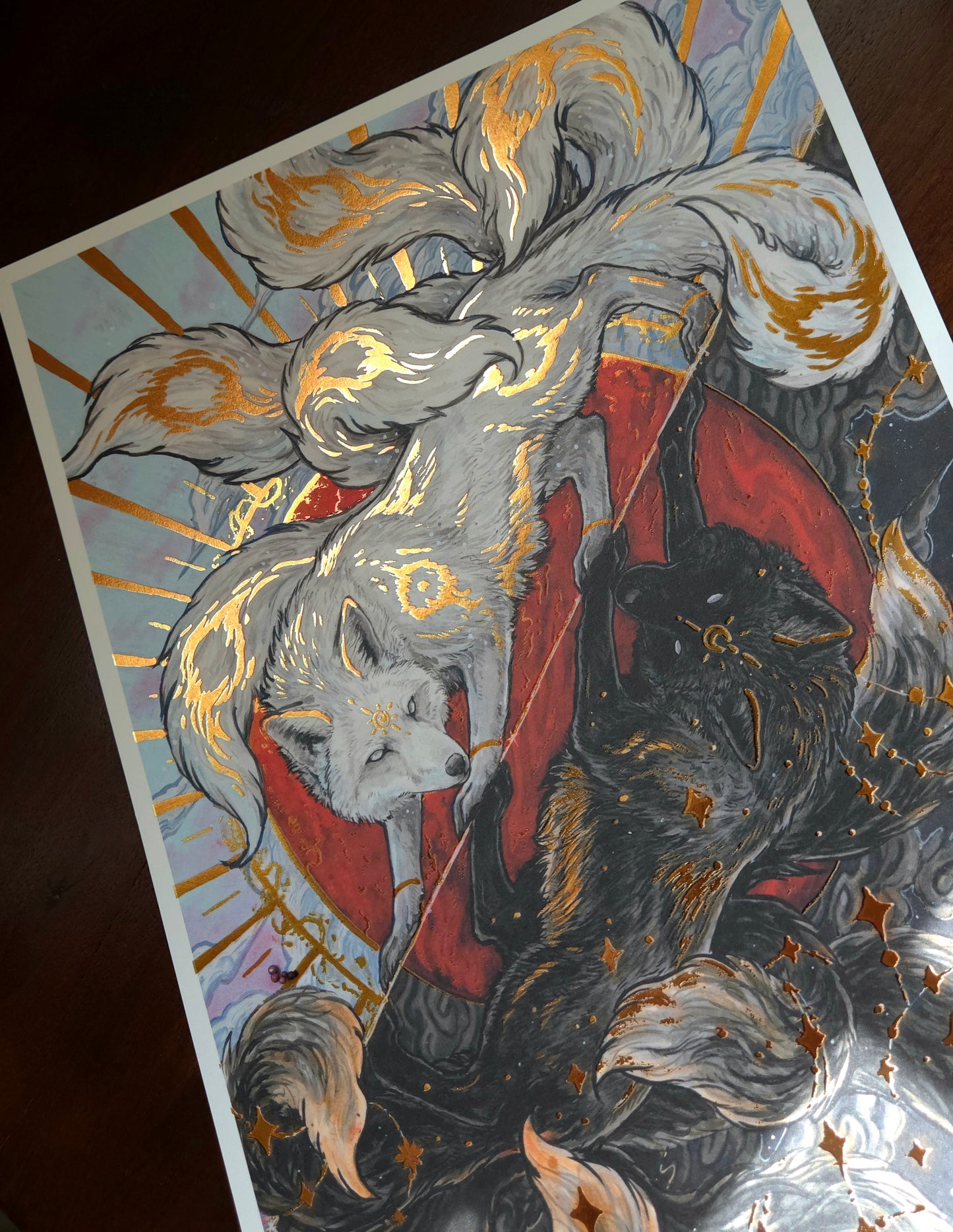 A3 Ginko and Kinko Gold Foil Print
