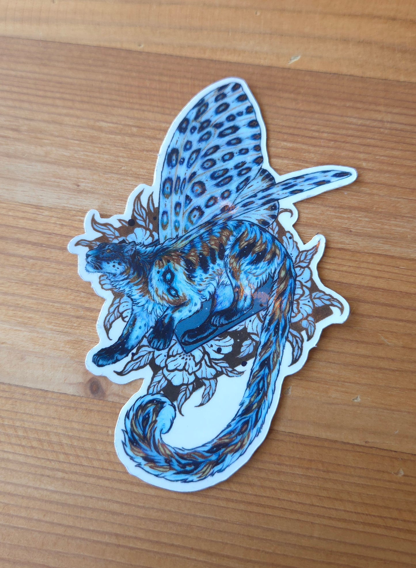 Snow Leopard + Leopard moth Sticker