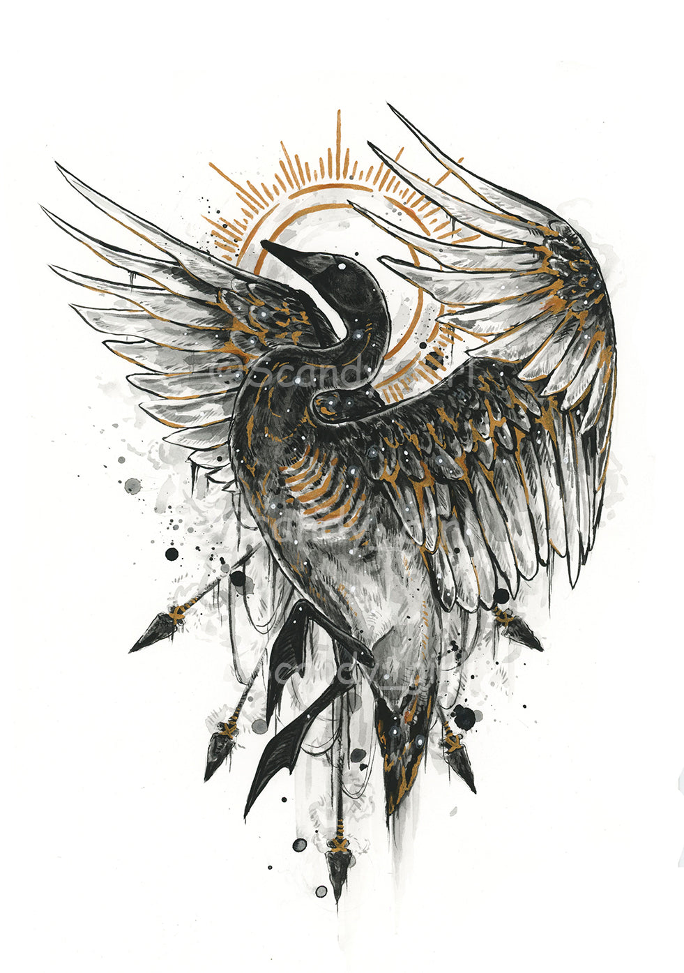 Mythtober Tuonela Swan Print