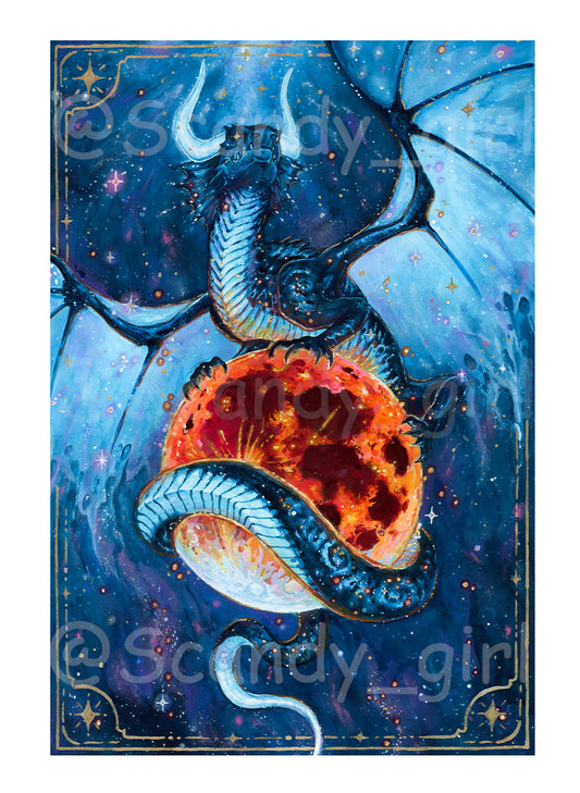 Blood moon Dragon Print
