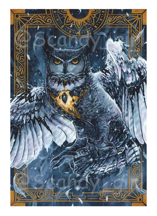Galaxy Owl Print
