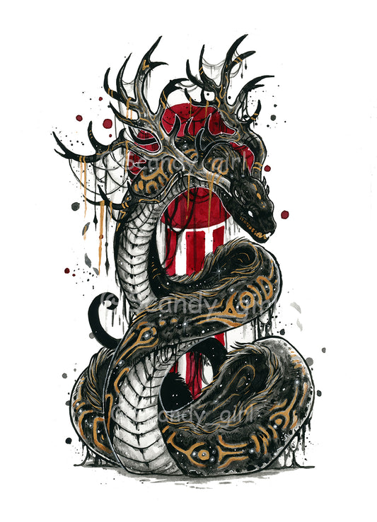 Mythtober Horned Serpent Print