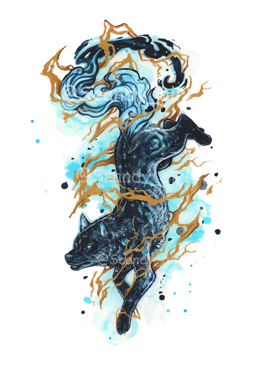 Mythtober Raiju Print